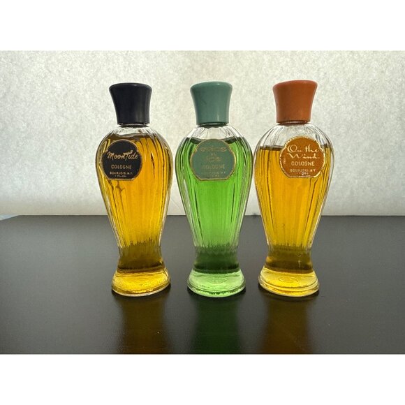 Vintage Bourjois Cologne Trio: 3 bottles 1 fl oz ea. Moontide, Frosty Mist, and - Picture 3 of 6